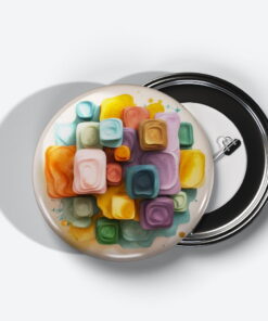 Prismatic Reflections - Add a pop of creativity to your attire with this abstract pin button.