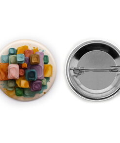 Prismatic Reflections - Add a pop of creativity to your attire with this abstract pin button.