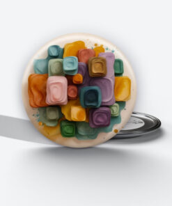 Prismatic Reflections - Add a pop of creativity to your attire with this abstract pin button.