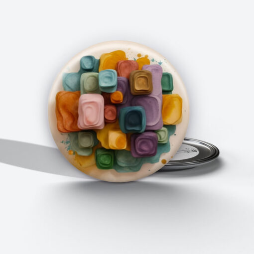 Prismatic Reflections - Add a pop of creativity to your attire with this abstract pin button.