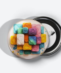 Prismatic Reflections - Add a pop of creativity to your attire with this abstract pin button.