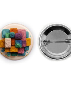 Prismatic Reflections - Add a pop of creativity to your attire with this abstract pin button.