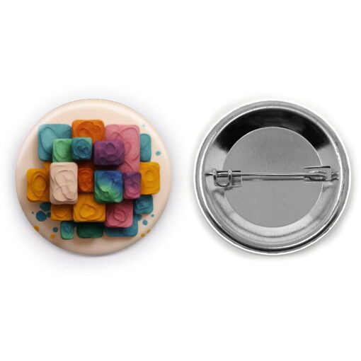 Prismatic Reflections - Add a pop of creativity to your attire with this abstract pin button.