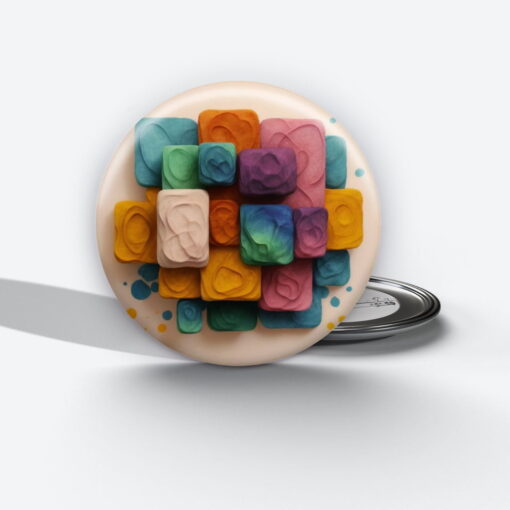 Prismatic Reflections - Add a pop of creativity to your attire with this abstract pin button.