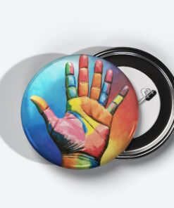 Rainbow Reach - Add a pop of creativity to your attire with this abstract pin button
