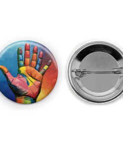 Rainbow Reach - Add a pop of creativity to your attire with this abstract pin button