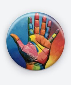 Rainbow Reach - Add a pop of creativity to your attire with this abstract pin button