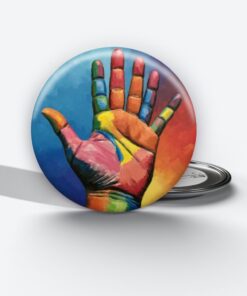 Rainbow Reach - Add a pop of creativity to your attire with this abstract pin button