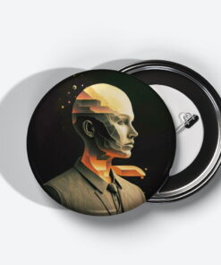 Temporal Reverie - Add a pop of creativity to your attire with this abstract pin button