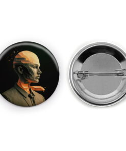 Temporal Reverie - Add a pop of creativity to your attire with this abstract pin button