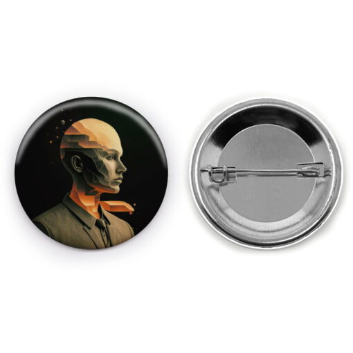 Temporal Reverie - Add a pop of creativity to your attire with this abstract pin button