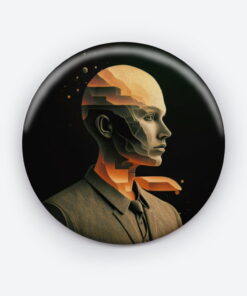 Temporal Reverie - Add a pop of creativity to your attire with this abstract pin button