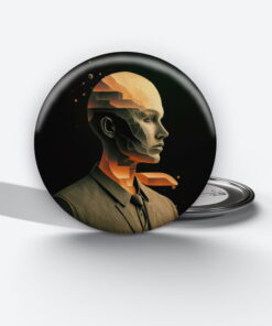 Temporal Reverie - Add a pop of creativity to your attire with this abstract pin button
