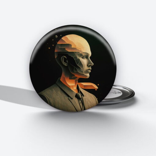 Temporal Reverie - Add a pop of creativity to your attire with this abstract pin button