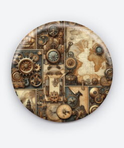 The Aether Alchemist Steampunk Pin Button | Vintage Steampunk Accessory