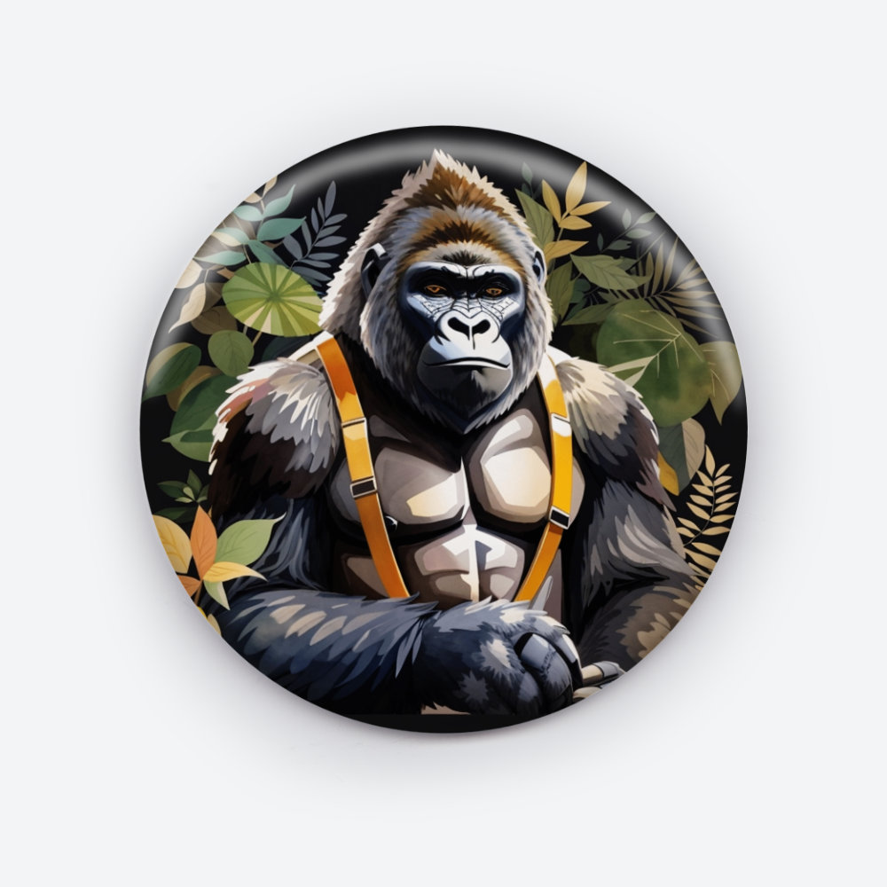 Gentle Giant Guardians e: Gentle Giant Guardians Gorilla Pin Button | Majestic Wildlife Design
