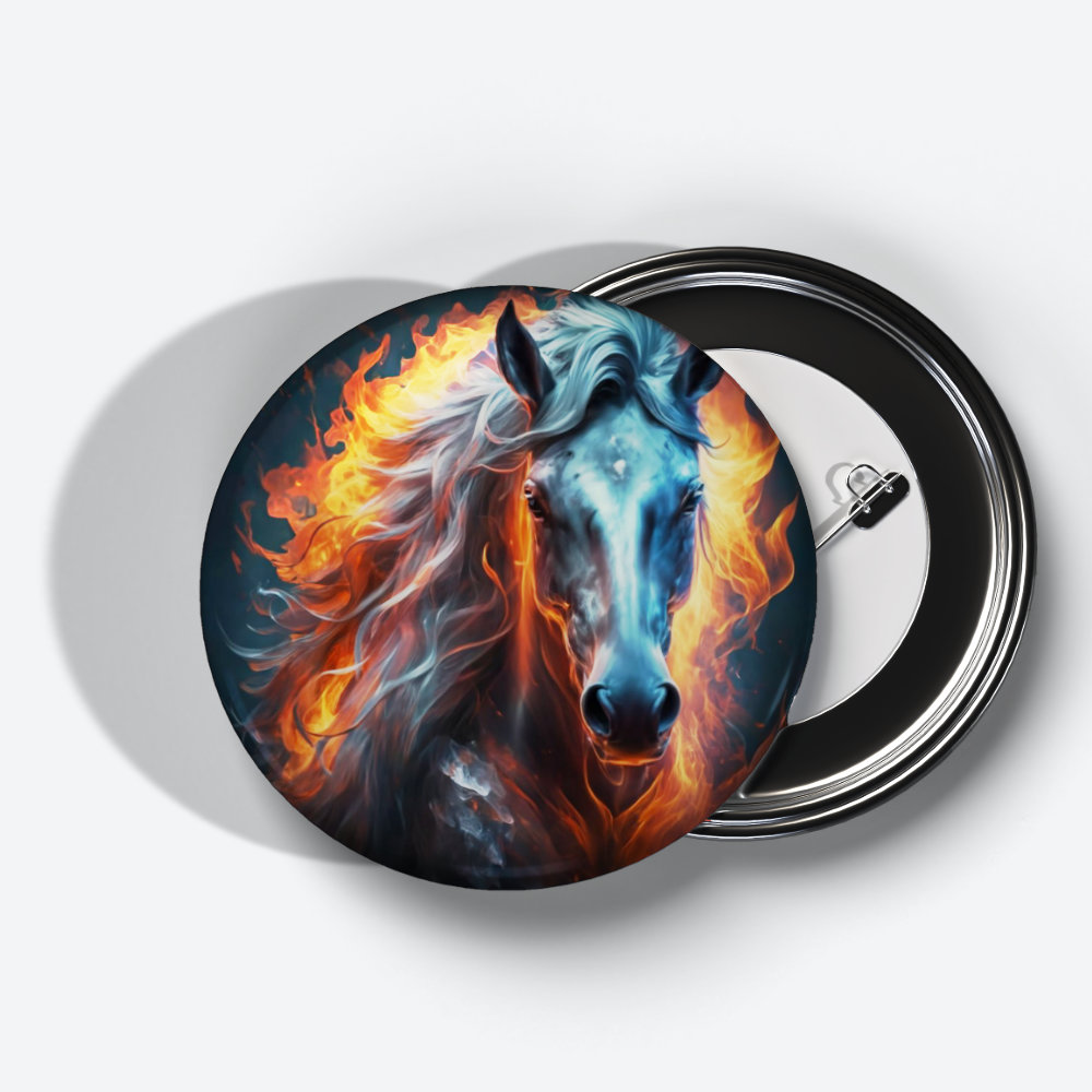 Horse Spirit Pin Button Horse Spirit Pin Button - Image 2