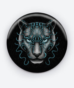 Midnight Panther Majesty Pin Button | Bold and Elegant Design