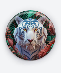 Origami Tiger Spirit Pin Button | Unique Tiger Art Design