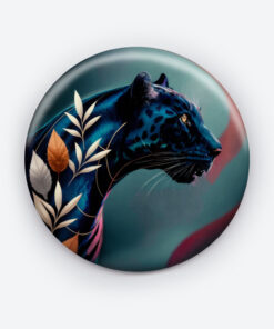 Shadowed Elegance Panther Pin Button | Sophisticated Animal Design