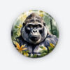 Silverback Strength Gorilla Pin Button | Powerful Animal Design