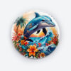 Splash of Color Dolphin Pin Button | Vibrant Marine Life Accessory