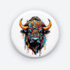 Wild Bison in Watercolor Pin Button