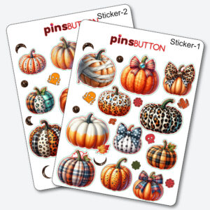 Sticker Sheet - Pumpkin Pin Button | Festive Halloween-Themed Accessory