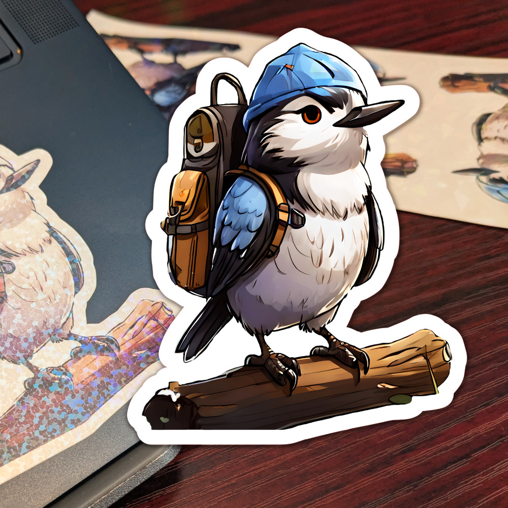 Hiking Backpack Chickadee Vinyl Sticker