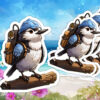 Hiking Backpack Chickadee Vinyl Sticker